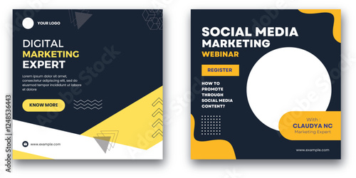 Professional Social Media Marketing and Webinar Announcement Templates