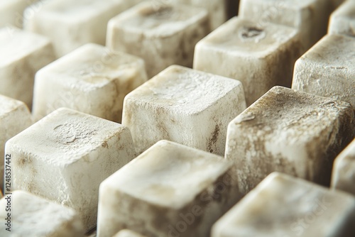 Close-up of a vintage, extremely dirty and dusty computer keyboard. photo