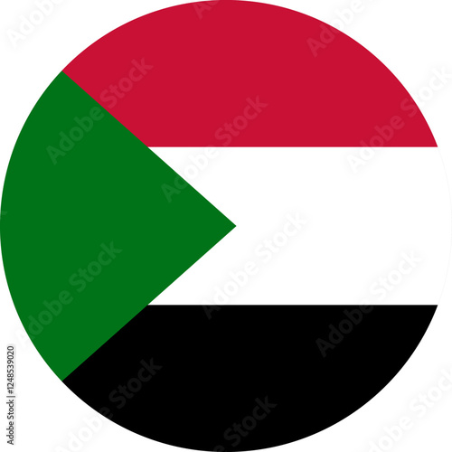 sudan flag illustrator national of round