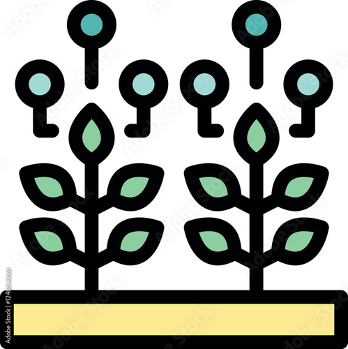 Automated system nurturing plants with sensors and data analysis for optimal growth and resource management in agriculture