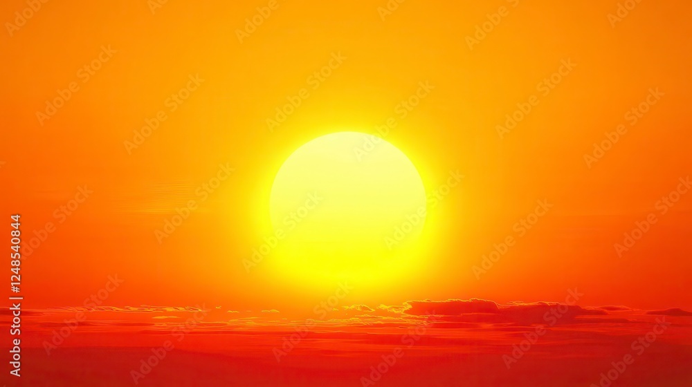Fiery Sunset Sky with a Bold Sun Fiery Sunset Sky with a Bold Sun