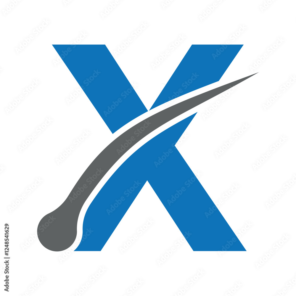 Initial Hair Logo combine with letter X vector template Initial Hair Logo combine with letter X vector template