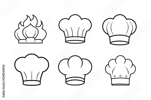 Chef Hats line art Bundle 