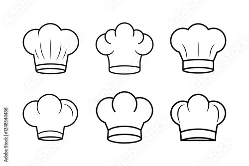 Chef Hats line art Bundle 