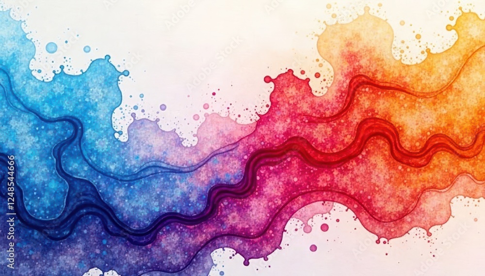 Obraz premium Swirling watercolor washes, expressive strokes , art, fantasy, motion