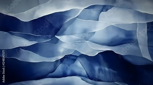 Wallpaper Mural Abstract Blue Fabric Waves, Texture Background Torontodigital.ca