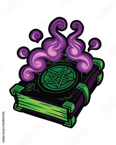 A dark brown leather-bound book, emanating an ominous aura, rests on a weathered wooden surface;  a sense of arcane power and forbidden knowledge is palpable.