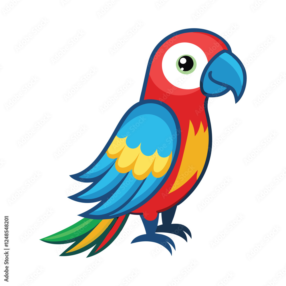 Naklejka premium vector illustration of a parrot