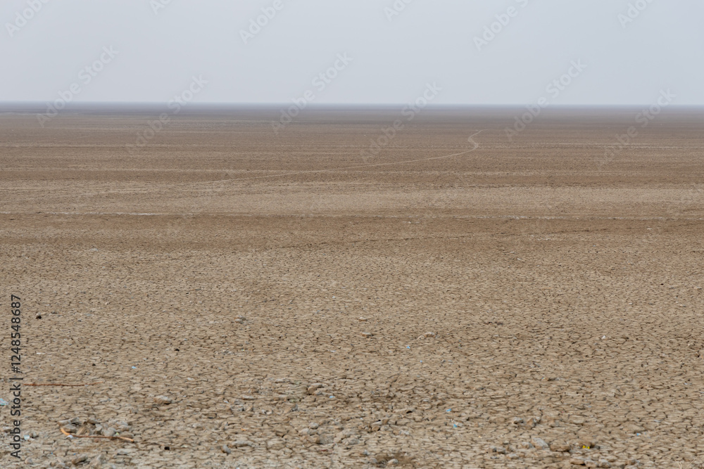dry cracked farm fields with bright sky at morning dry cracked farm fields with bright sky at morning