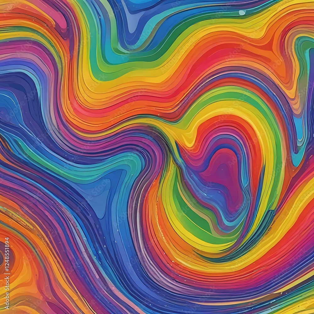Rainbow Layered Topography, A Vibrant Abstract Geological Formation Rainbow Layered Topography, A Vibrant Abstract Geological Formation