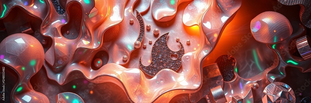 Abstract liquid design with glowing elements in vibrant tones Abstract liquid design with glowing elements in vibrant tones