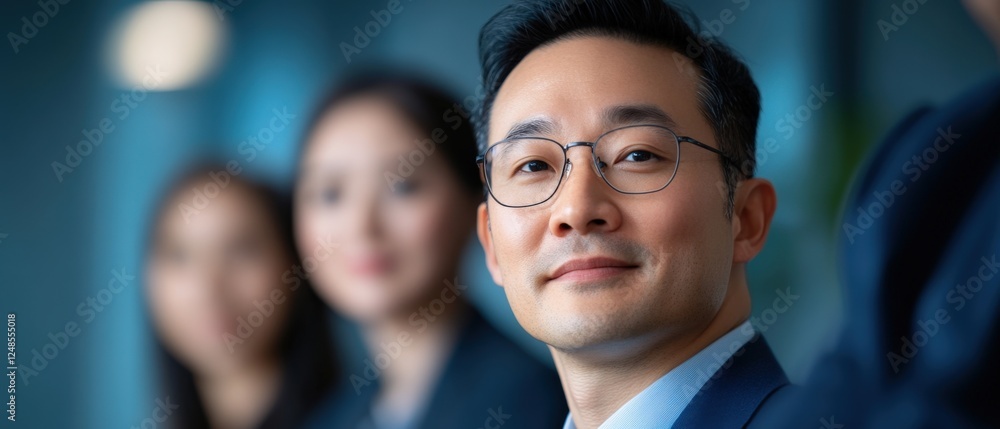 Obraz premium asian businessman in a meeting with colleagues