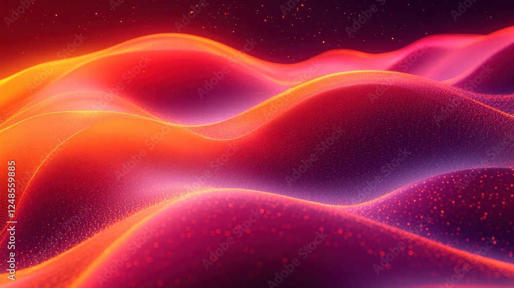 Abstract red orange wave background, glowing particles Abstract red orange wave background, glowing particles