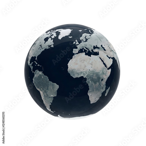 Earth globe isolated on transparent background