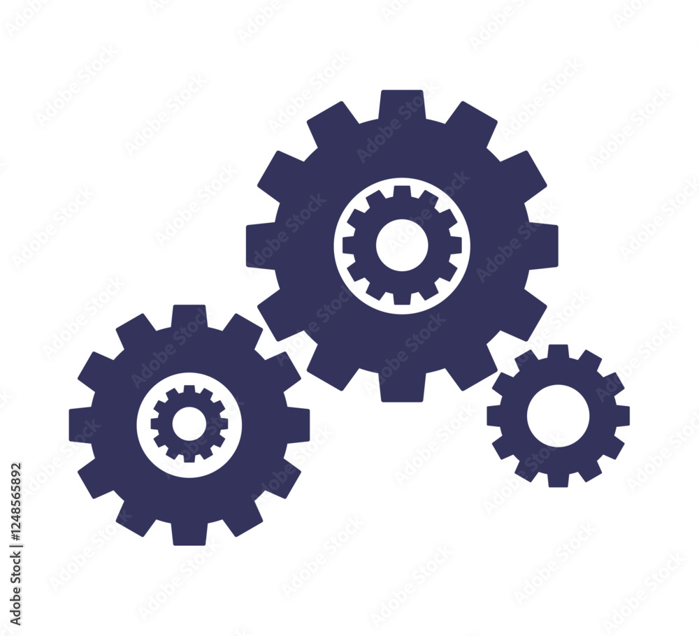Gear wheel icon. Customisation of a gear wheel. Gear Settings symbol, cogwheel. Functions symbol. Settings icon vector Illustration Gear wheel icon. Customisation of a gear wheel. Gear Settings symbol, cogwheel. Functions symbol. Settings icon vector Illustration