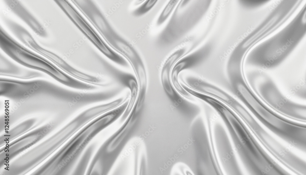 Fluid silver fabric background with elegant folds Fluid silver fabric background with elegant folds