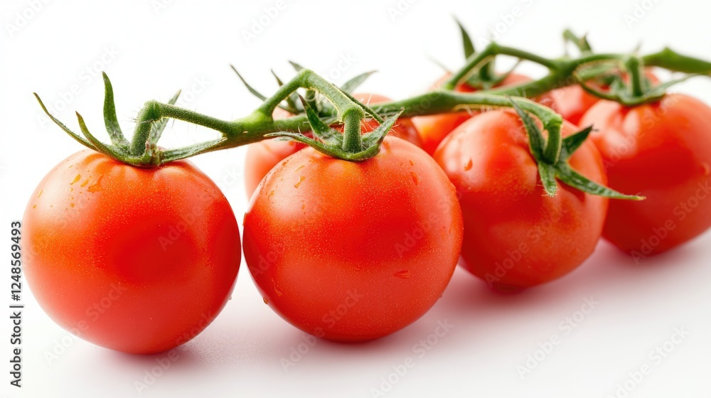 Ripe Tomatoes Attached to the Vine: A Closeup of Organic Goodness for a Healthy Diet Ripe Tomatoes Attached to the Vine: A Closeup of Organic Goodness for a Healthy Diet