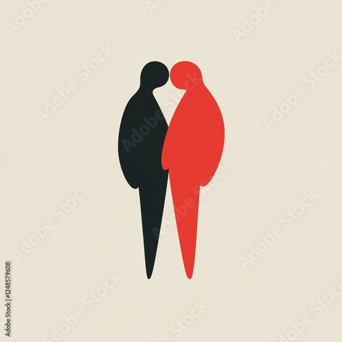 Abstract Silhouette Couple in Love