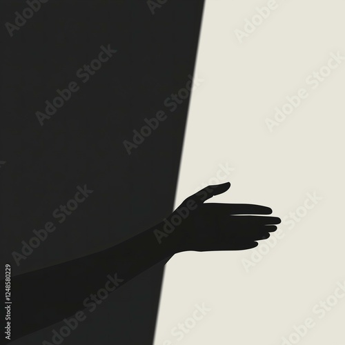 Silhouette of a Hand Gesturing