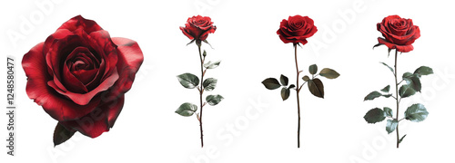 Transparent or PNG Image of Red Rose Flower Pack