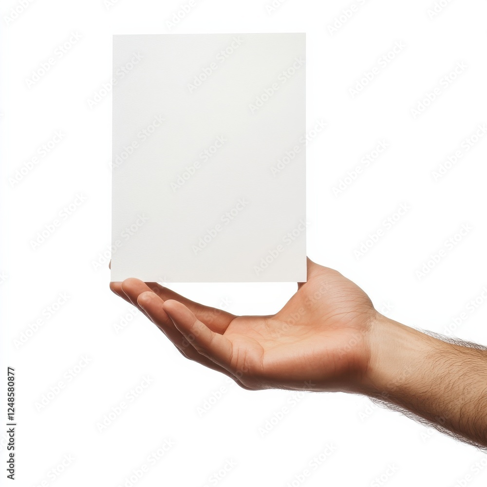 Hand Offering Crisp Clean Sheet of White Paper for Presentation Hand Offering Crisp Clean Sheet of White Paper for Presentation