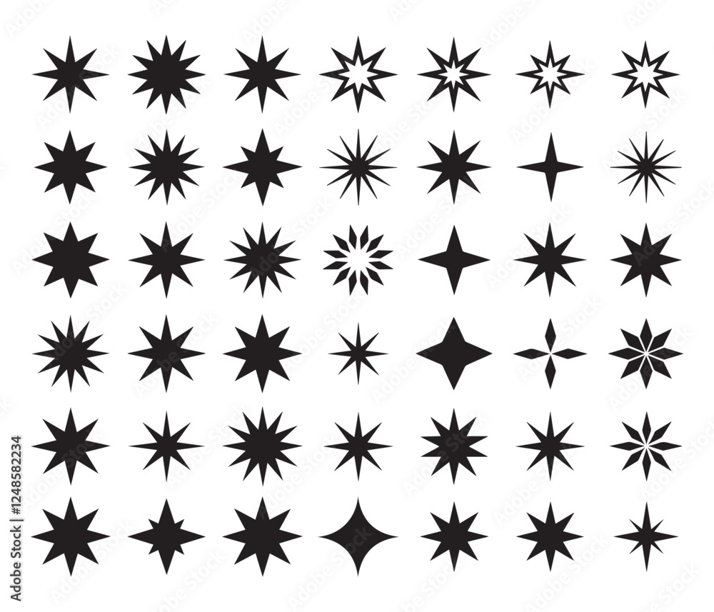 Collection of Star Shapes, Star Shape Variations Collection of Star Shapes, Star Shape Variations