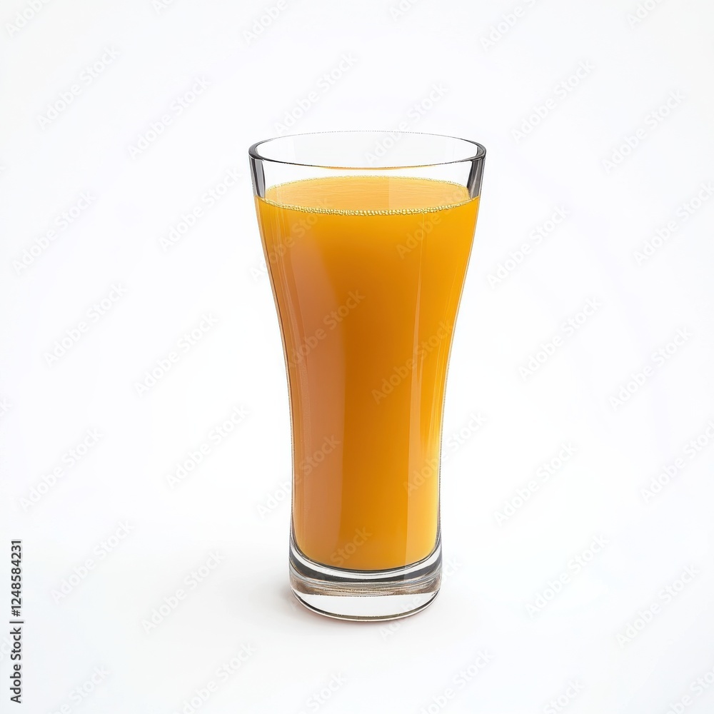 Clear Glass of Juice Isolated on White Background for Refreshing Appeal Clear Glass of Juice Isolated on White Background for Refreshing Appeal