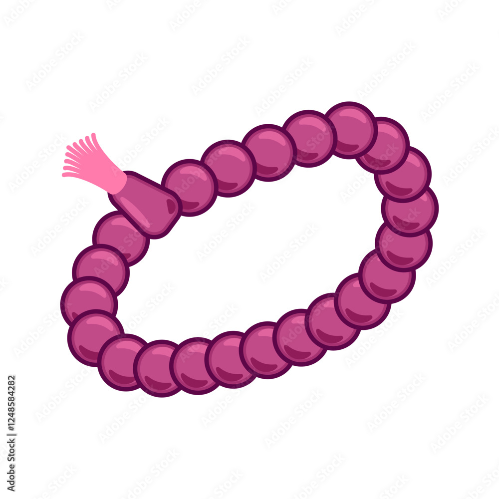Obraz premium Vector illustration of prayer beads or tasbih in color isolated on white background