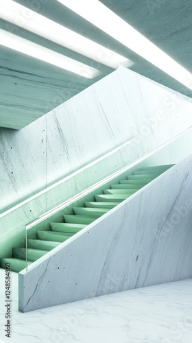 Modern Concrete Staircase Design with Marble Accents