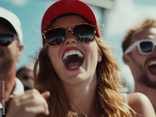  Excited F1 Audience Cheering at a Thrilling Daytime Race