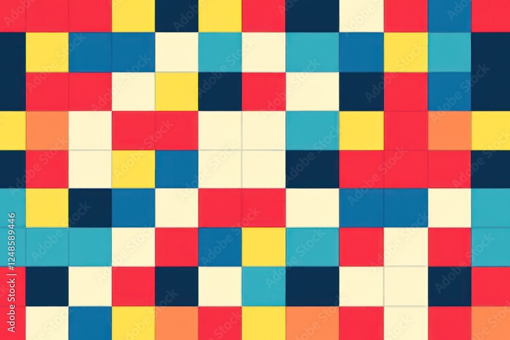 Colorful geometric pattern with vibrant squares and rectangles Colorful geometric pattern with vibrant squares and rectangles