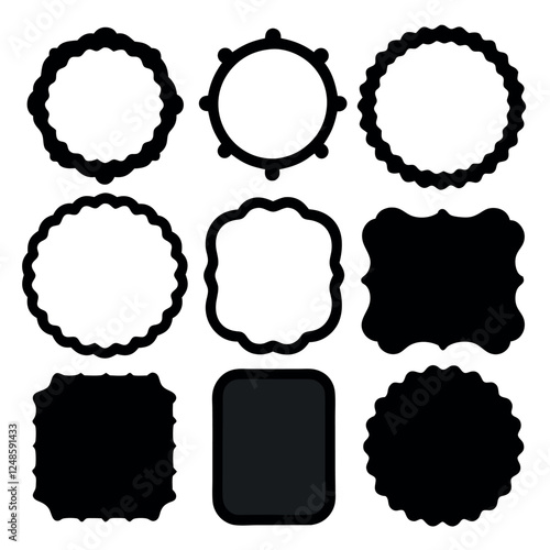 Vector Set of Ornate Decorative Shapes for Design