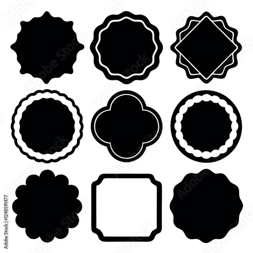 Vector Set of Ornate Decorative Shapes for Design