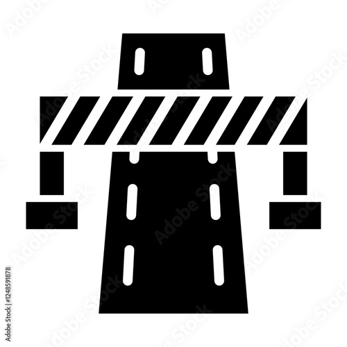 Road Block Glyph Icon Design