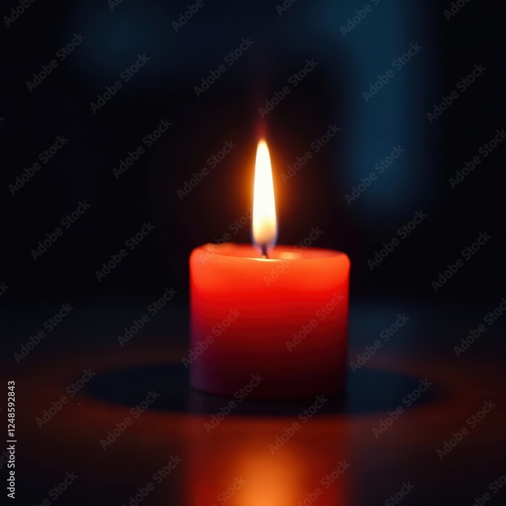 Flickering candle flame, warm reflection on dark background, reflection, romantic, black Flickering candle flame, warm reflection on dark background, reflection, romantic, black