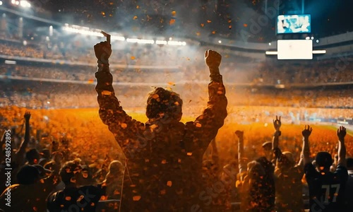 Excited Crowd Celebrating at Sports Event