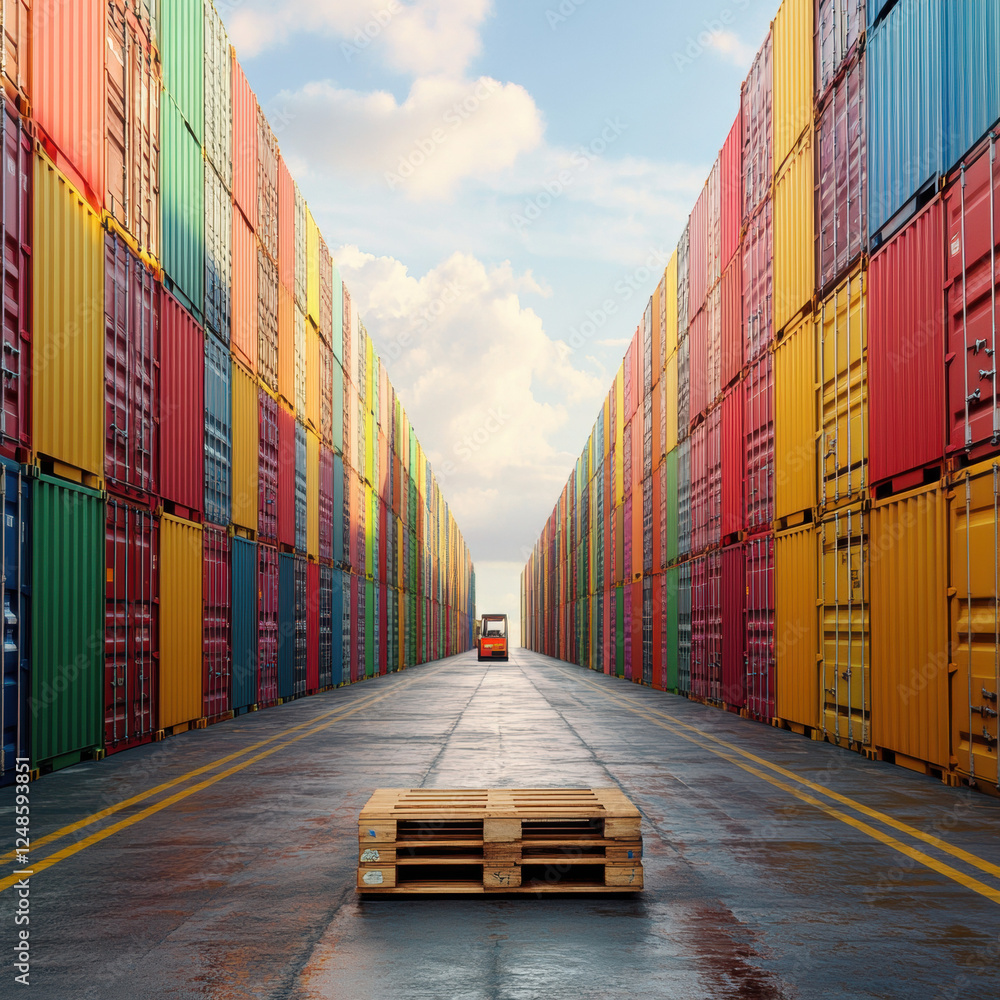 Fototapeta premium Cargo containers at the Port of Rotterdam