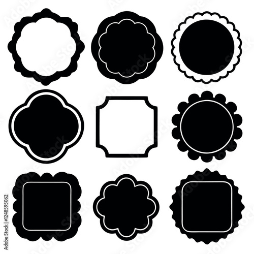 Vector Set of Ornate Decorative Shapes for Design