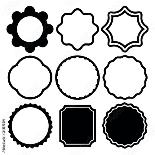Vector Set of Ornate Decorative Shapes for Design