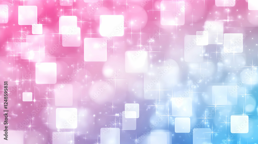 Pink blue sparkle square background, light bokeh, design texture Pink blue sparkle square background, light bokeh, design texture