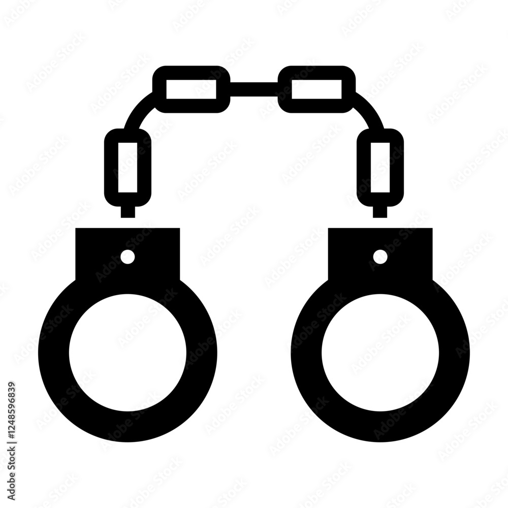 Handcuffs Vector Glyph Icon Design Handcuffs Vector Glyph Icon Design