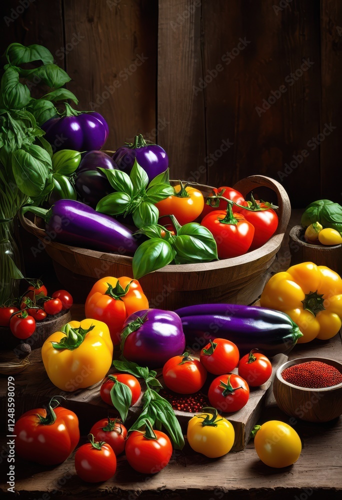 vibrant display colorful food ingredients artfully arranged table culinary inspiration aesthetic appeal, arrangement, fruits, vegetables, spices, herbs vibrant display colorful food ingredients artfully arranged table culinary inspiration aesthetic appeal, arrangement, fruits, vegetables, spices, herbs