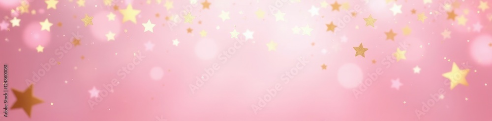 Light pink backdrop scattered with gold star confetti , new year, romantic, bridal Light pink backdrop scattered with gold star confetti , new year, romantic, bridal