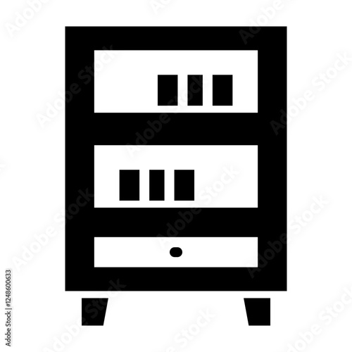 Book Shelf Vector Glyph Icon Design