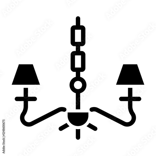 Chandelier Vector Glyph Icon Design
