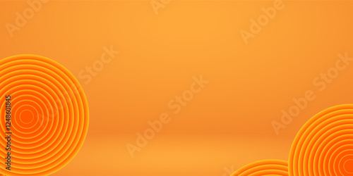 yellow studio background or backdrop 3D room lightbox.  Vector Illustration