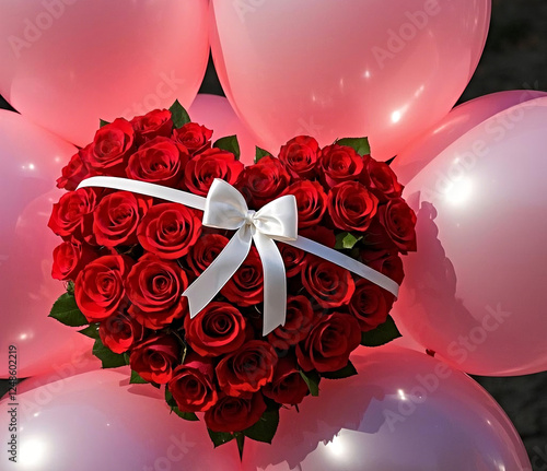 red heart balloons