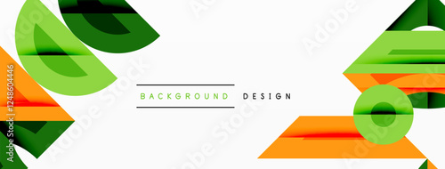 Abstract geometric background shapes forming a modern, symmetrical pattern. Bold contrast, smooth gradients, dynamic composition, futuristic style