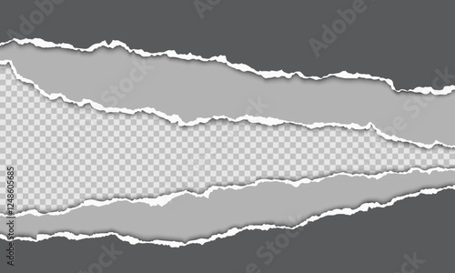 Wallpaper Mural Vector horizontal torn paper edge. Ripped paper strip with soft shadow. Torontodigital.ca