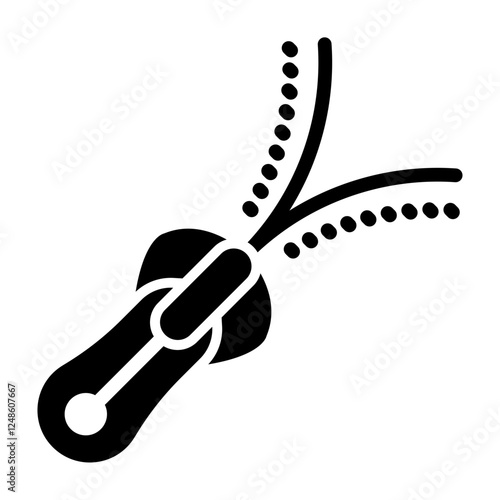 Zipper Vector Glyph Icon Design